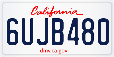 CA license plate 6UJB480