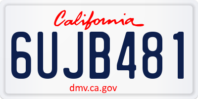 CA license plate 6UJB481