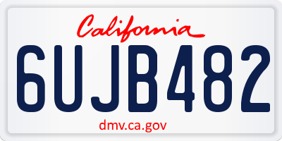 CA license plate 6UJB482
