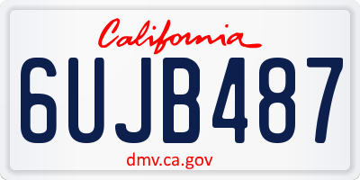 CA license plate 6UJB487