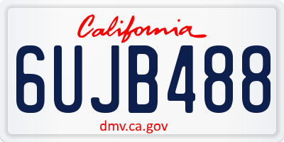 CA license plate 6UJB488