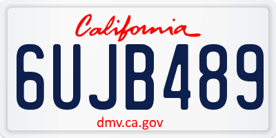 CA license plate 6UJB489
