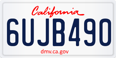 CA license plate 6UJB490
