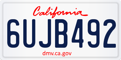 CA license plate 6UJB492