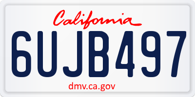CA license plate 6UJB497