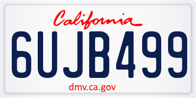 CA license plate 6UJB499