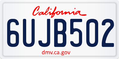 CA license plate 6UJB502
