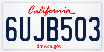 CA license plate 6UJB503