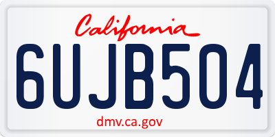 CA license plate 6UJB504