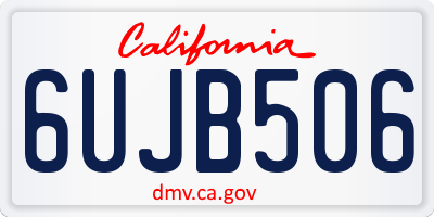 CA license plate 6UJB506