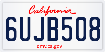 CA license plate 6UJB508