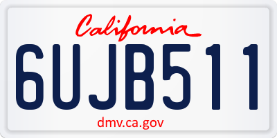 CA license plate 6UJB511