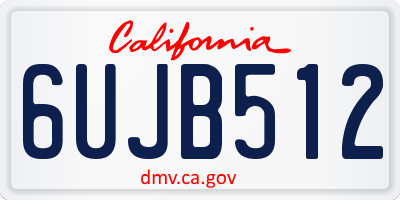 CA license plate 6UJB512