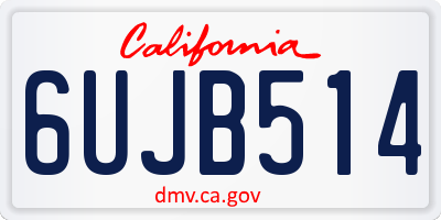 CA license plate 6UJB514
