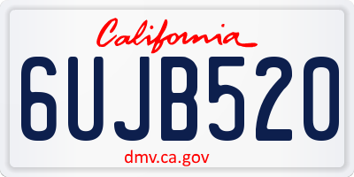 CA license plate 6UJB520