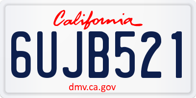 CA license plate 6UJB521