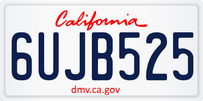 CA license plate 6UJB525