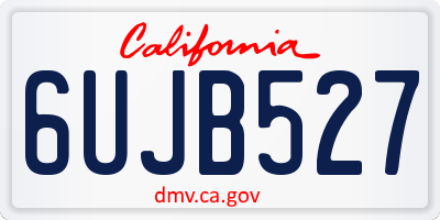 CA license plate 6UJB527
