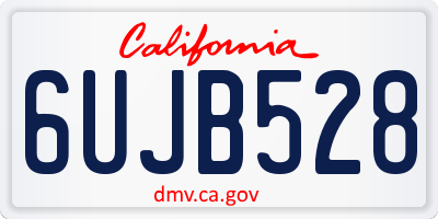CA license plate 6UJB528