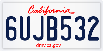 CA license plate 6UJB532