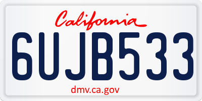 CA license plate 6UJB533