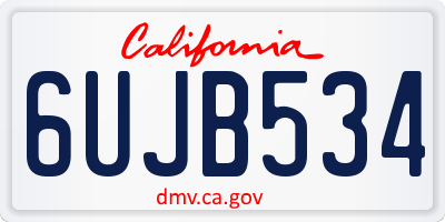 CA license plate 6UJB534