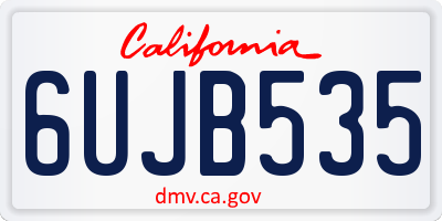 CA license plate 6UJB535