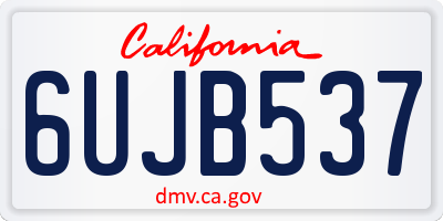 CA license plate 6UJB537