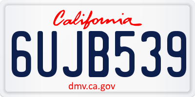 CA license plate 6UJB539