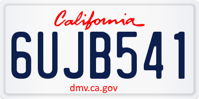 CA license plate 6UJB541