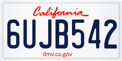 CA license plate 6UJB542