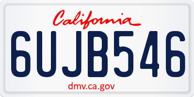 CA license plate 6UJB546