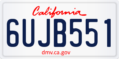 CA license plate 6UJB551