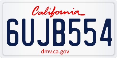 CA license plate 6UJB554