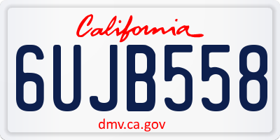 CA license plate 6UJB558