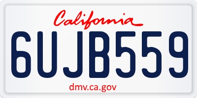 CA license plate 6UJB559
