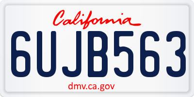 CA license plate 6UJB563