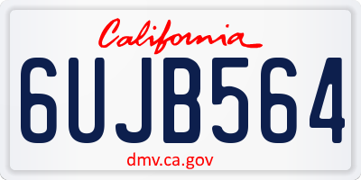CA license plate 6UJB564