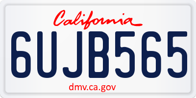 CA license plate 6UJB565