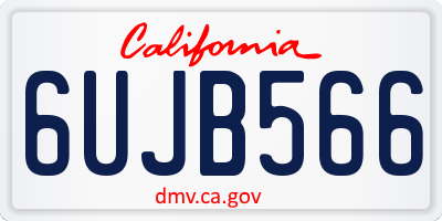 CA license plate 6UJB566
