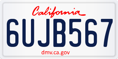 CA license plate 6UJB567