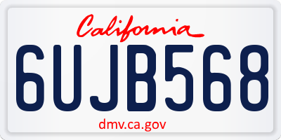 CA license plate 6UJB568