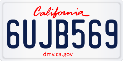 CA license plate 6UJB569