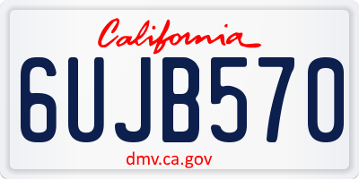 CA license plate 6UJB570