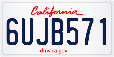 CA license plate 6UJB571