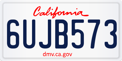 CA license plate 6UJB573