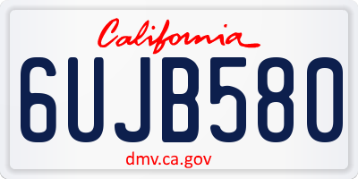 CA license plate 6UJB580