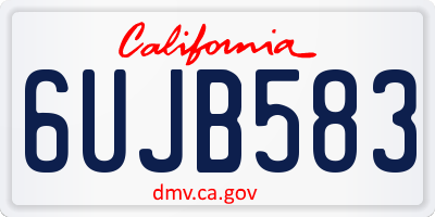 CA license plate 6UJB583