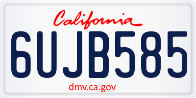 CA license plate 6UJB585