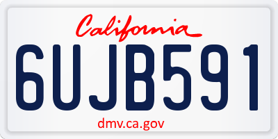 CA license plate 6UJB591